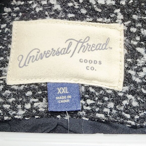 Universal Thread Womens Size XXL Black & White Tweed Coat With Pockets - Picture 2 of 7